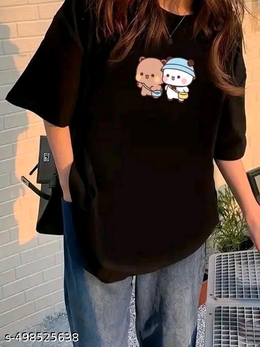 Women's Oversized Graphic Cotton T-Shirt โ Cute Bear Print New Edition - Image 2
