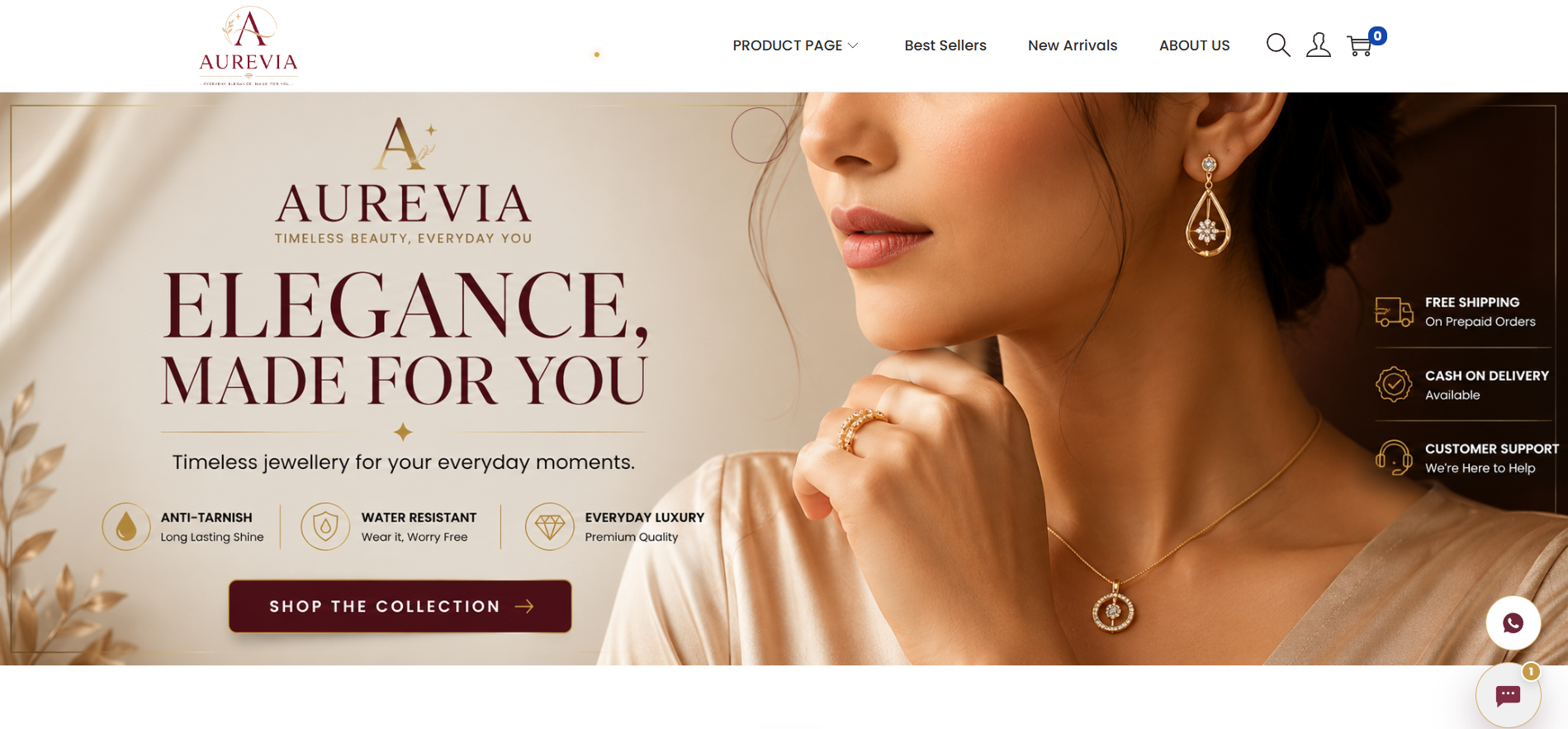 AUREVIA e-commerce website project